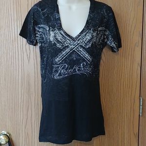 Rebel Saints Graphic Burn Out Tee